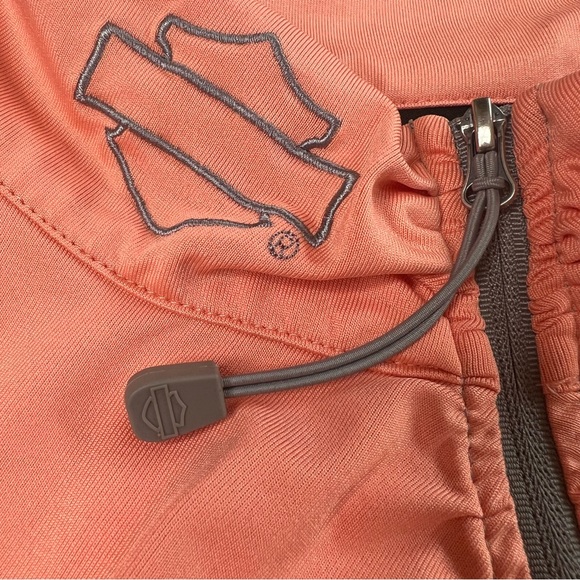 HARLEY DAVIDSON Performance Long Sleeve Half Zip Shirt Top Orange Women's XL - Picture 10 of 16